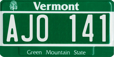 VT license plate AJO141