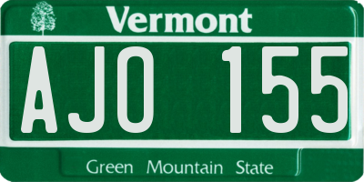 VT license plate AJO155