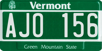 VT license plate AJO156
