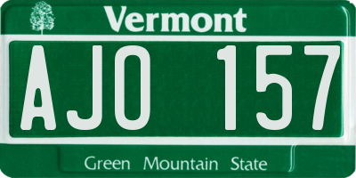VT license plate AJO157