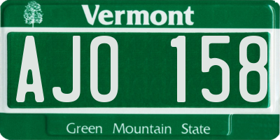 VT license plate AJO158