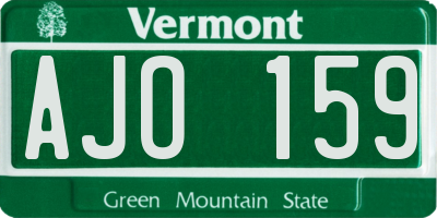 VT license plate AJO159