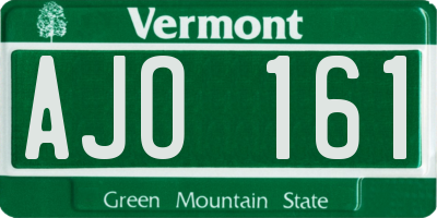 VT license plate AJO161
