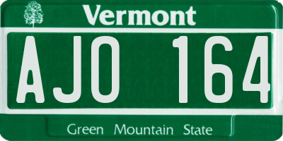 VT license plate AJO164