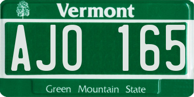 VT license plate AJO165