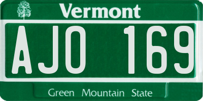 VT license plate AJO169