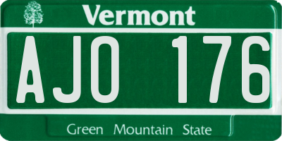 VT license plate AJO176