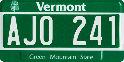 VT license plate AJO241