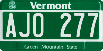 VT license plate AJO277