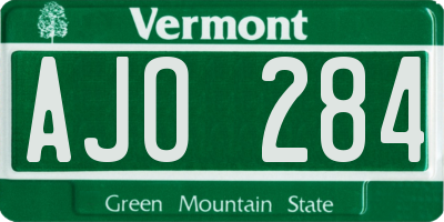 VT license plate AJO284