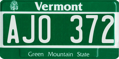 VT license plate AJO372
