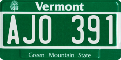 VT license plate AJO391