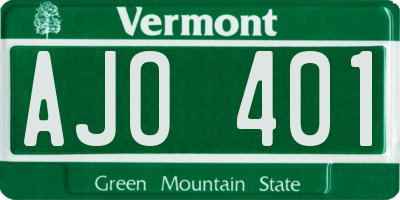 VT license plate AJO401