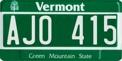 VT license plate AJO415