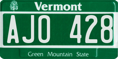 VT license plate AJO428