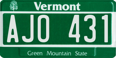 VT license plate AJO431