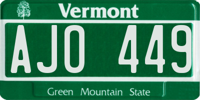 VT license plate AJO449