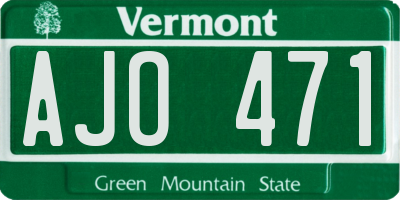 VT license plate AJO471