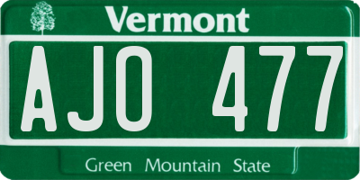VT license plate AJO477