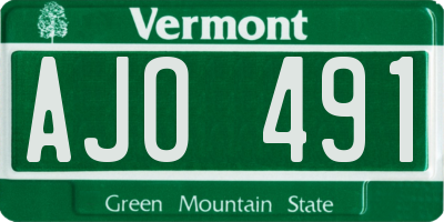 VT license plate AJO491