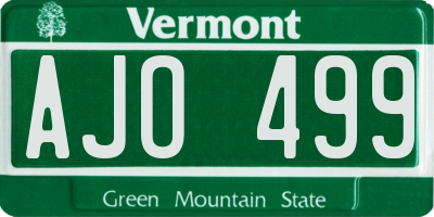 VT license plate AJO499