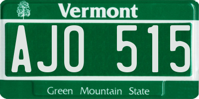 VT license plate AJO515