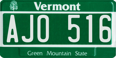 VT license plate AJO516