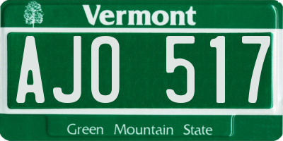 VT license plate AJO517