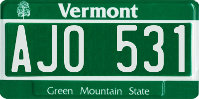 VT license plate AJO531