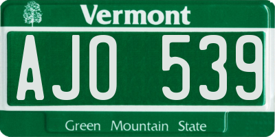 VT license plate AJO539