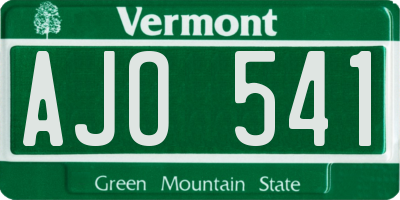 VT license plate AJO541