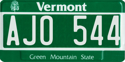 VT license plate AJO544