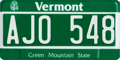 VT license plate AJO548