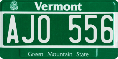 VT license plate AJO556