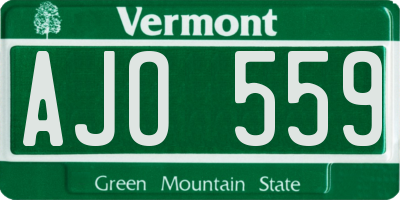 VT license plate AJO559