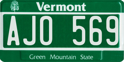 VT license plate AJO569