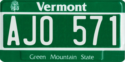 VT license plate AJO571