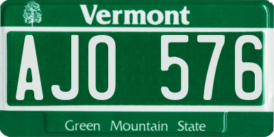 VT license plate AJO576