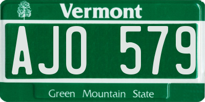 VT license plate AJO579