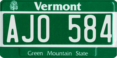 VT license plate AJO584