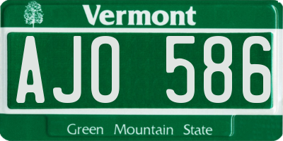 VT license plate AJO586