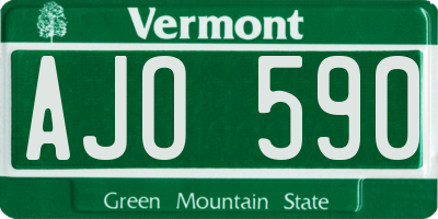 VT license plate AJO590