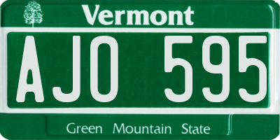 VT license plate AJO595