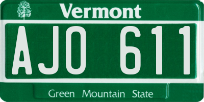 VT license plate AJO611