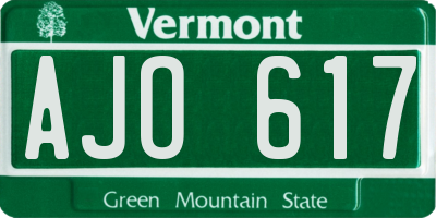 VT license plate AJO617