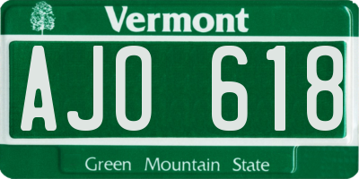 VT license plate AJO618