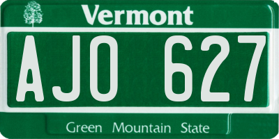 VT license plate AJO627