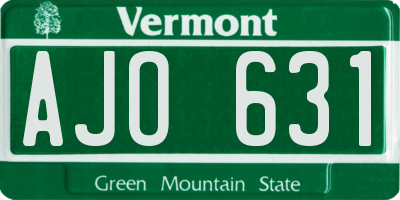 VT license plate AJO631