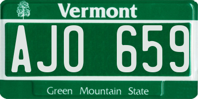 VT license plate AJO659