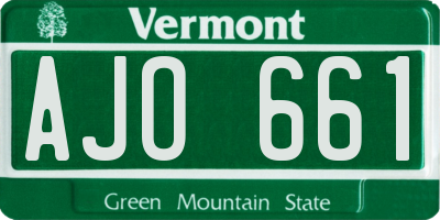 VT license plate AJO661